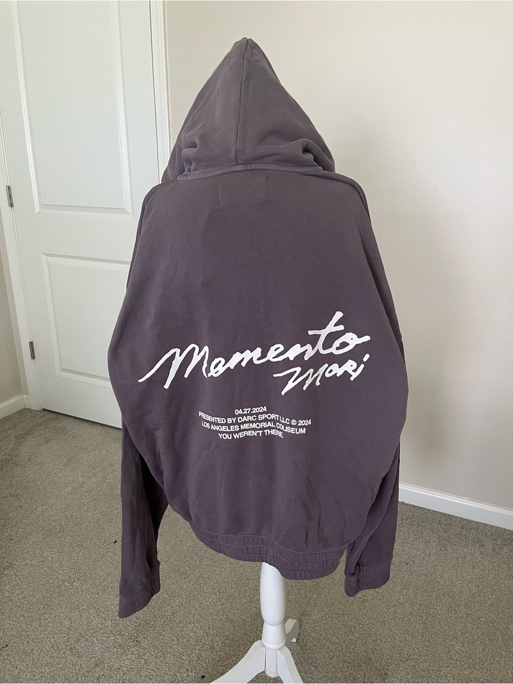 NWT Darc Sport Momento Mori Mens Gray Zip-Up Hoodie Size Large